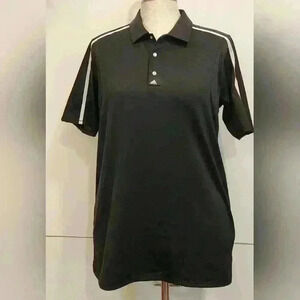 Men's adidas Golf Pure Motion CoolMax Short Sleeve Black Polo Shirt Size M